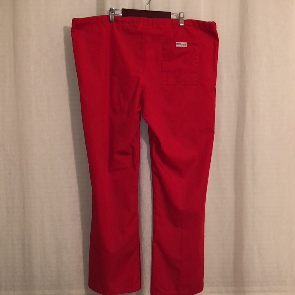 UA M Red Unisex Drawstring Scrub Pants - Picture 4 of 11